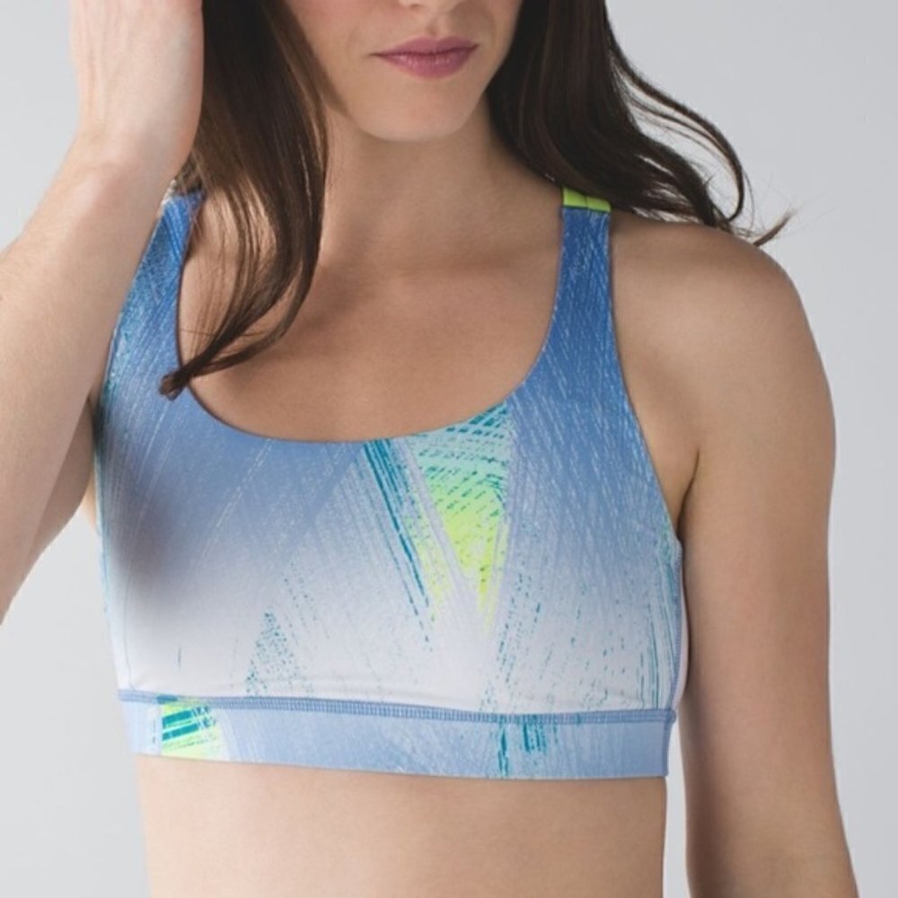 Lululemon Energy Sports Bra‎ in Wind Chill White Lullaby & Ray 2